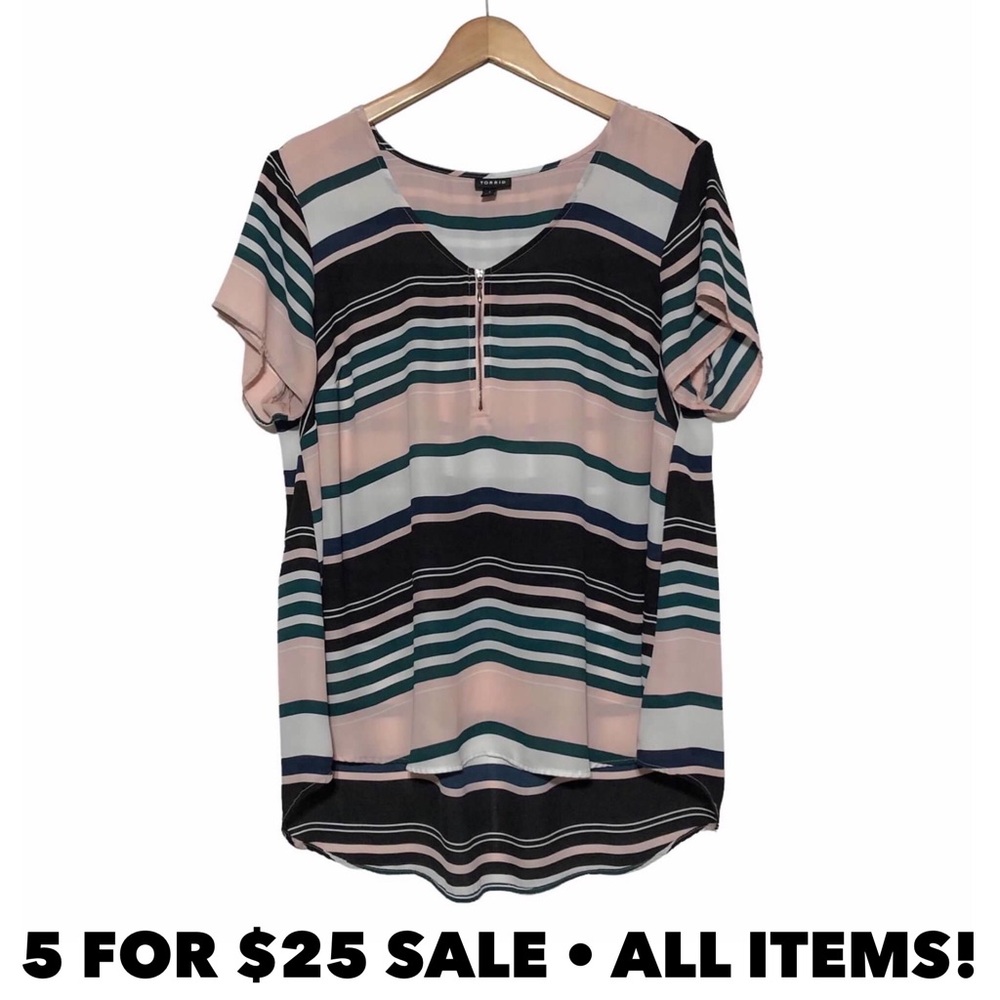 Torrid Georgette Striped Blouse